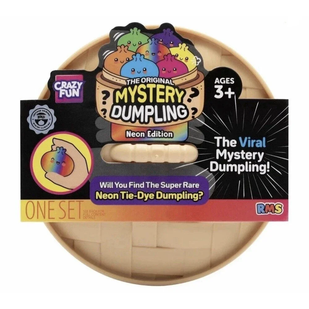 Crazy FUN Mystery Dumpling NEON Tie Dye Bun Squishy Fidget Toy SEALED IN HAND
